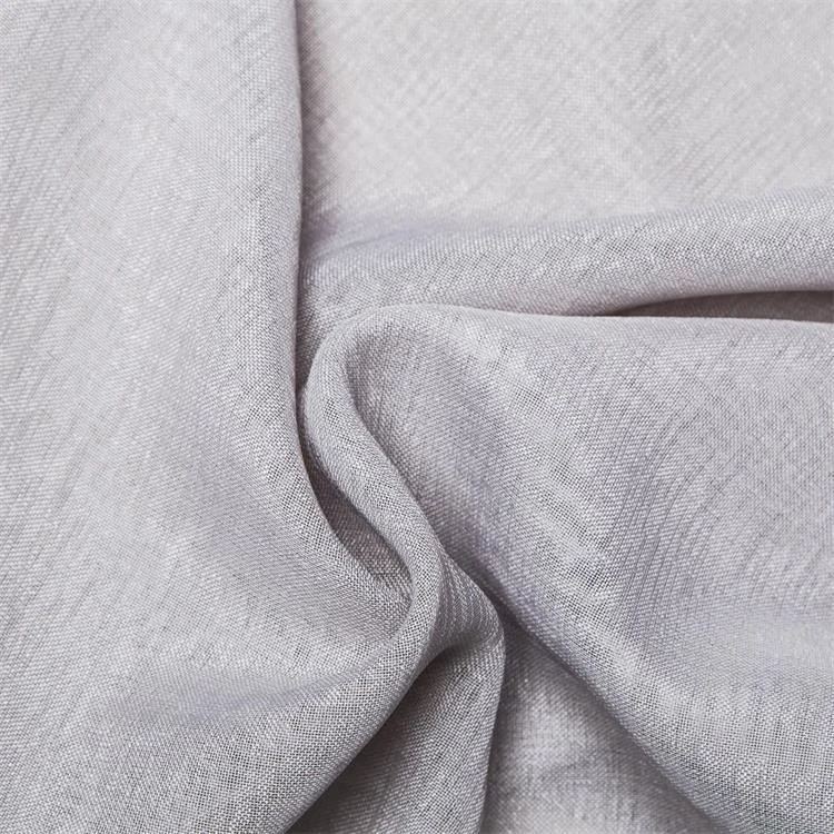 Inner gray curtain for living room soft home decor sheer faux linen voile
