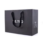 Paper Gift Bag Black Gift Paper Bag Customized Black Card Coated Clothing Shopping Bag Reuse