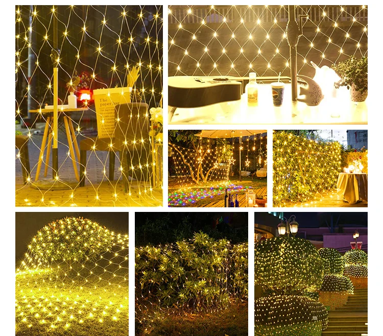 2x2m 3x2m 6x4m 8x10m Led Net Mesh Fairy String Light Garland Window