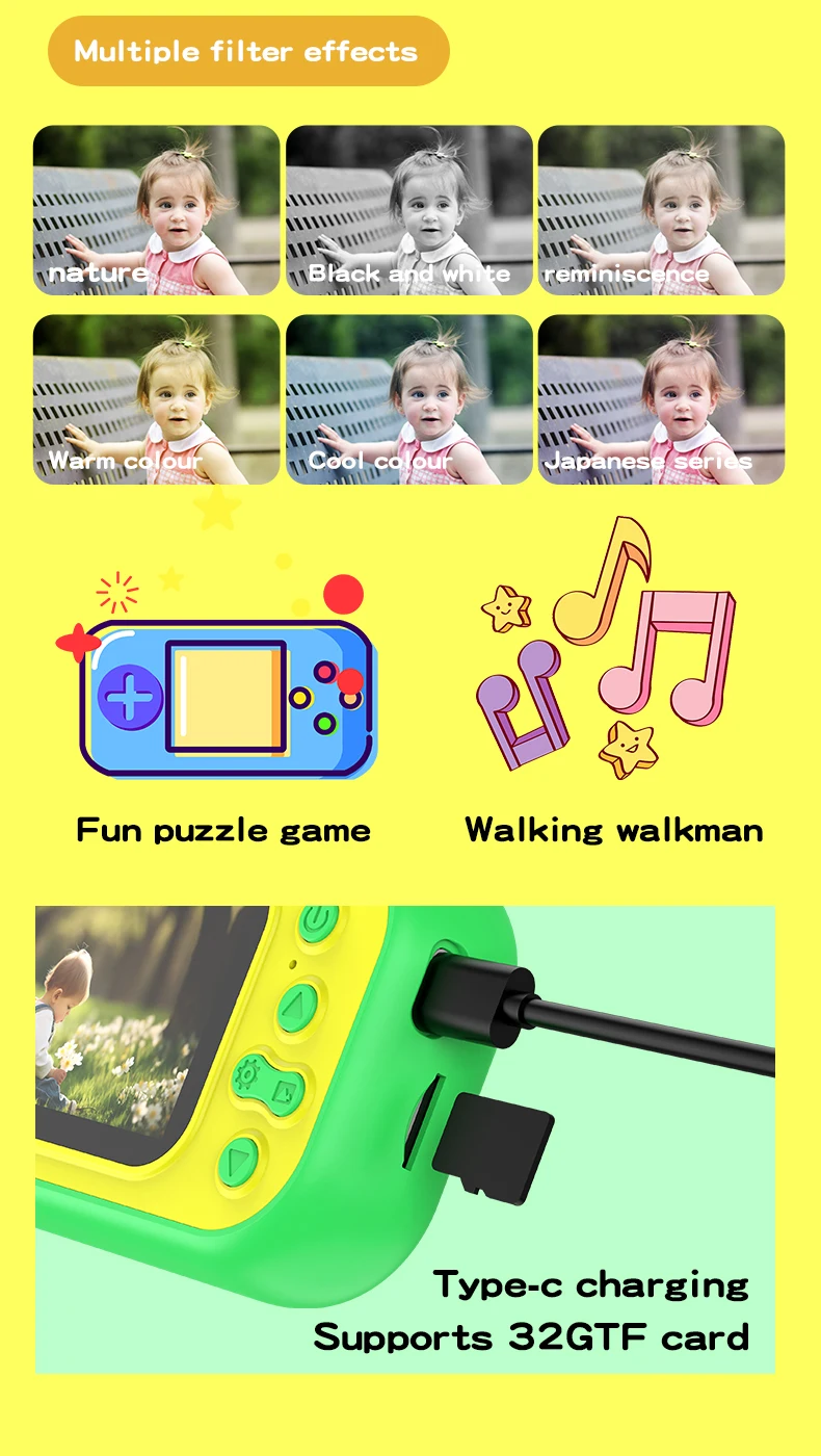Unicorn Y6 Hd Dual-Camera Camera With Stand Dual-Lens Shooting Camera Children'S Toy Painting 21 Unicorn Y6 Hd Dual-Camera Camera With Stand Dual-Lens Shooting Camera Children'S Toy Painting