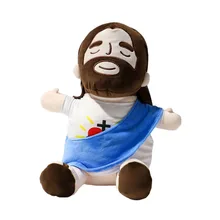 Hot-selling Lovely Religious Jesus Christ Plush Toy Music Lights & Breathing Motion Breathing Plush Toy stuffed Doll For Kids