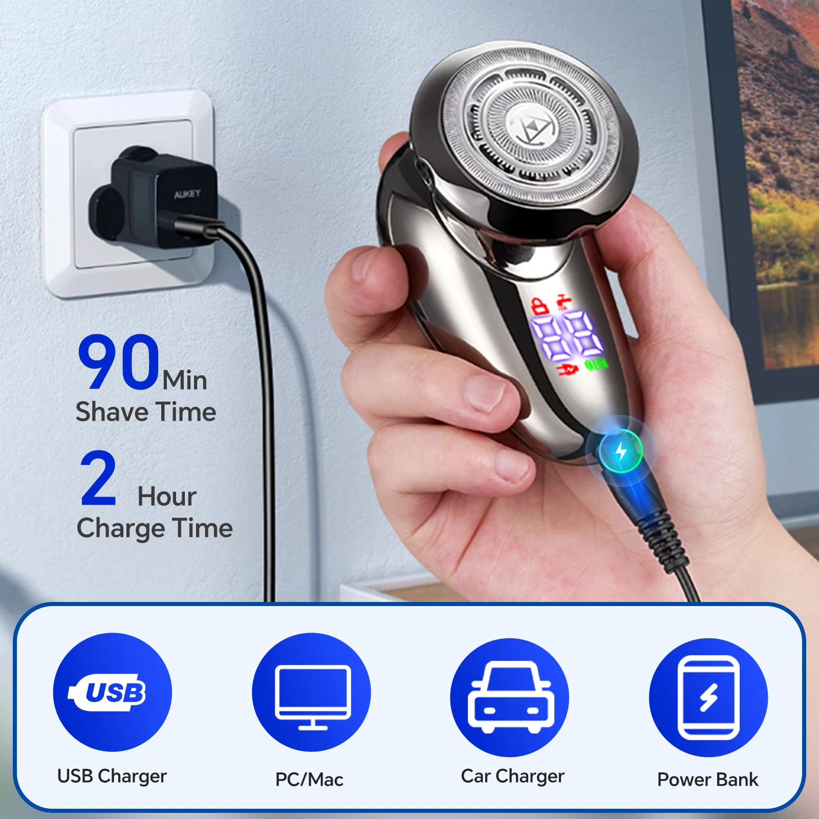 5-in-1 Rechargeable USB Electric Shaver Household RV Hotel Use Single Blade Men's Beard Trimmer Hair Cutting Machine supplier