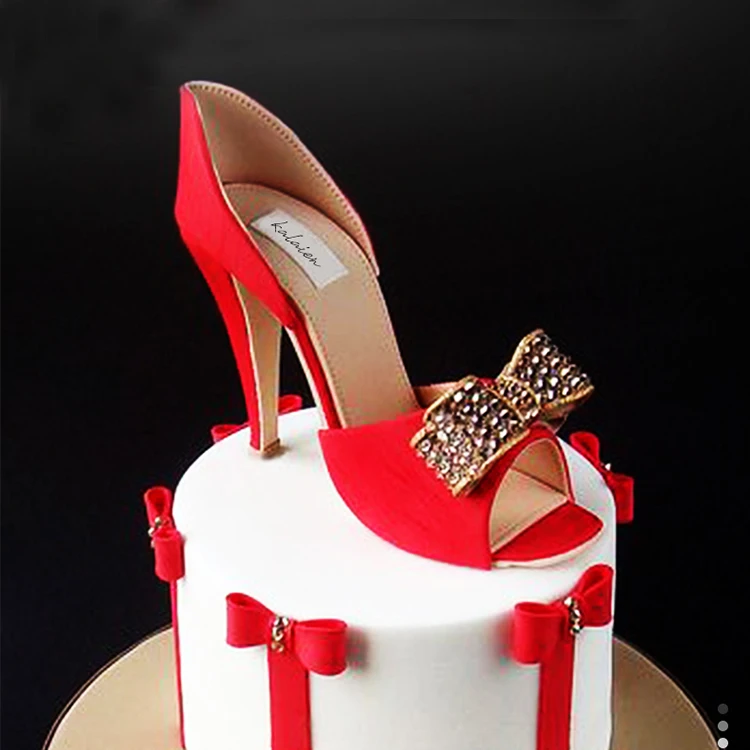 Stampo in silicone 3D Stampo tacco alto Stampo scarpa da donna Per decorazione torta nuziale Utensile per torte 