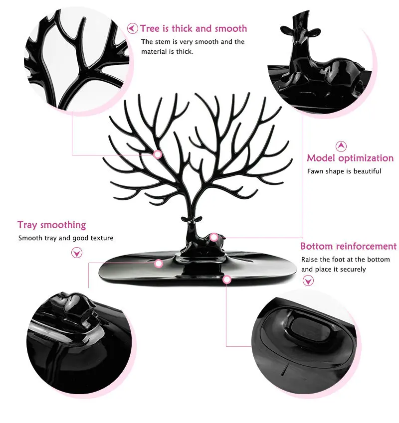 R.Gem. Deer Tray Tree Storage Jewelry Organizer Holder Earrings Stand