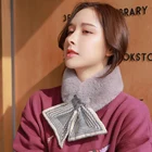 Fur Scarf Artificial Rabbit Fur Stylish Thermal Knitted Winter Luxury Scarf For Women