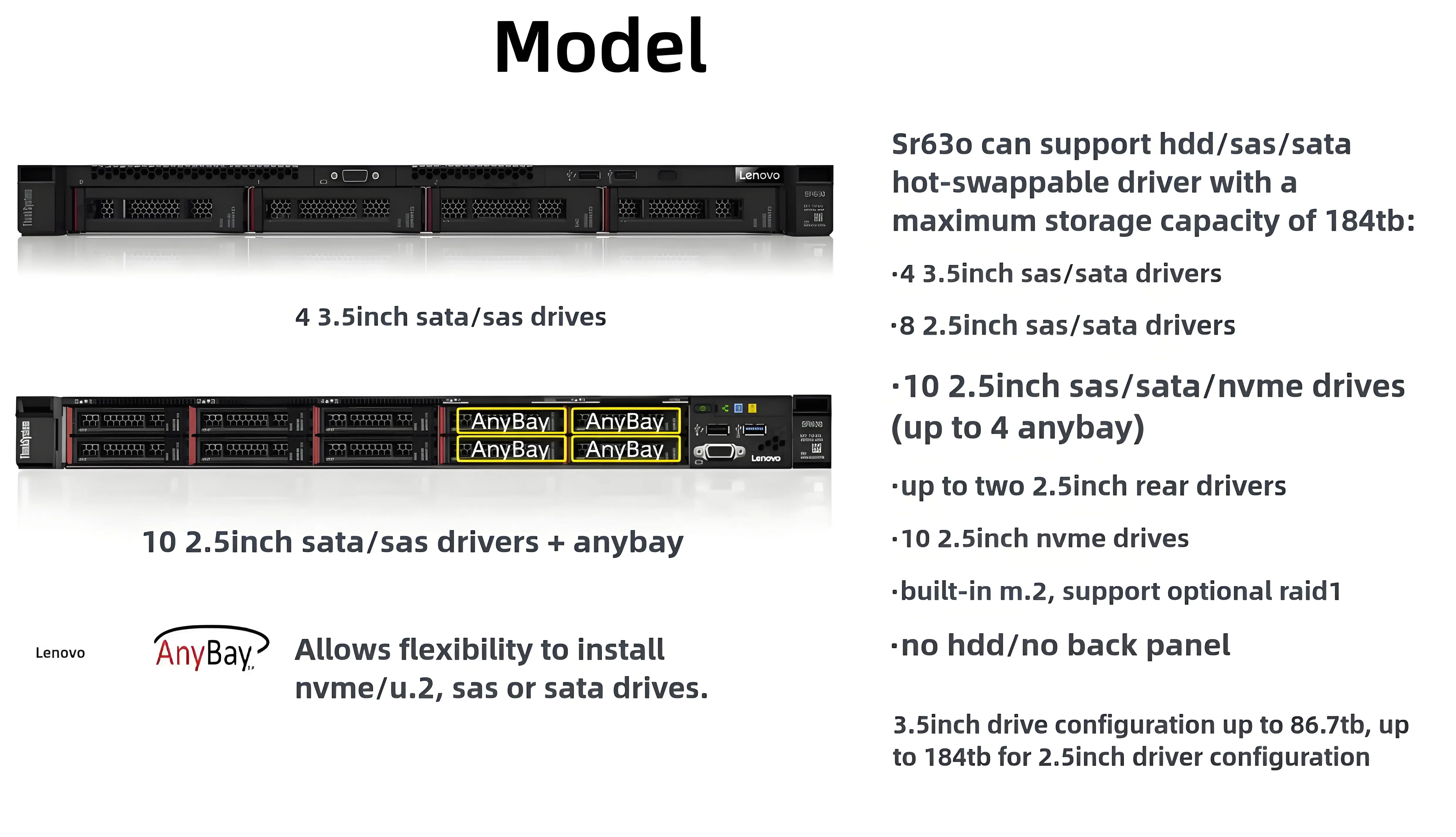 Original Wholesale Inventory/high-end Customized Le-novo ThinkSystem SR630 1U High-performance Server Rack Mounted Server SR630