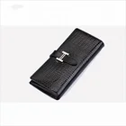 Fashion Wallets Designer Wallet Bolsas Femininas New Fashion Ladies Black Genuine Crocodile Leather Long Wallets