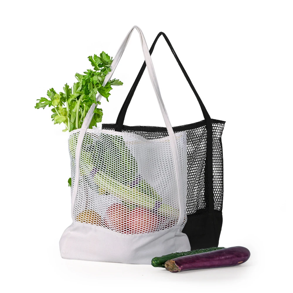 Lightweight reusable vegetable fruit shopping bag supermarket promotional mesh bag