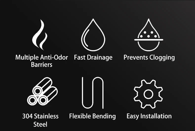 304 Stainless Steel Flex Pipes Plated Spring Water S Trap Pipe Flexible Drain Hose for Washbasin details