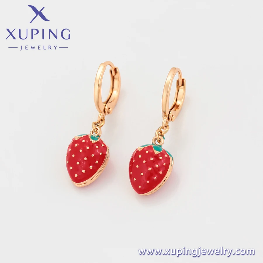 A00913650 xuping jewelry Personalized Fruit Collection Red Delicious Strawberry 18k Gold Plated Earrings