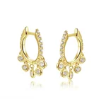 Silver Earrings Silver Earring 925 925 Sterling Silver Custom Hoop Bezel Stone Huggie Earrings Jewelry