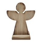 Rustic Rustic Decor Rustic Wood Tree Angel Deer With Base Set On Table Indoor Decor