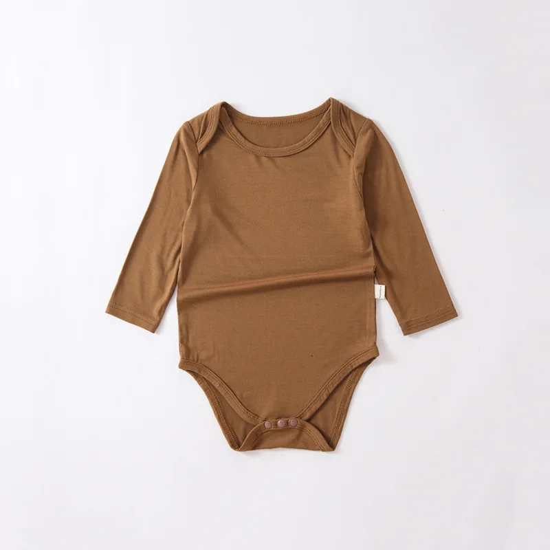 Spring new born baby clothes multi-color long sleeve infant boys girls rompers bamboo fiber kids pajamas bodysuits