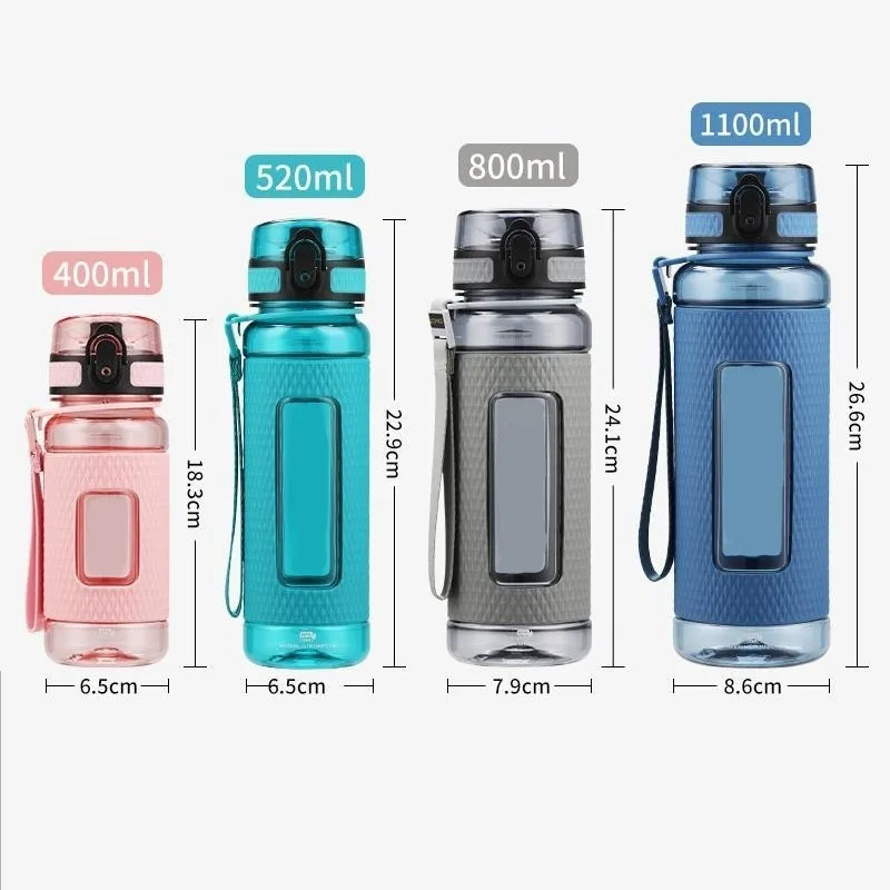 Customized Gym  Motivational Time Marker Water Bottle with Straw Running Bicycle Climbing Hiking Sports Drinking Water Bottle