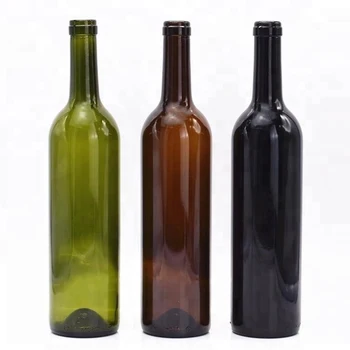 Bordeaux 750Ml Wine Bottle Antique Green Glass Bottle For Red Wine
