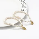 Baroque Freshwater Pearl Beads Bracelet Gold Plating Full Zirconia Hand Eyes Pearl Bracelet
