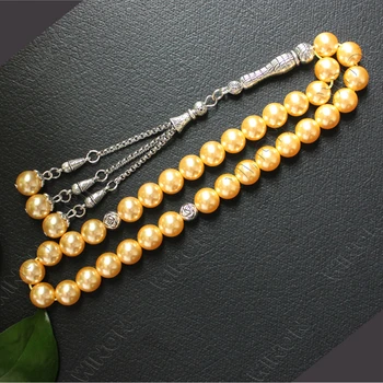 Religious Tasbih 10mm pearl round Tasbih Misbaha Subha Muslim bracelet prayer beads islamic rosary gifts 2024 Accessories