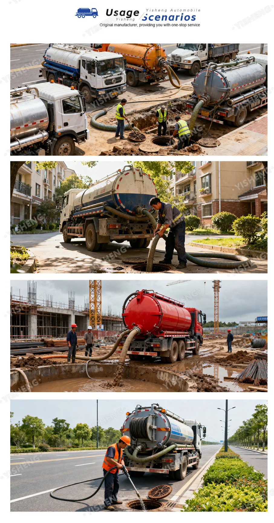 Camion de vidange des eaux usées FAW-Axle de 15 m³, haute maniabilité, jet de boue, usine chinoise directe
