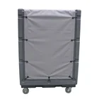 Hotel Laundry Trolley 900L Plastic Hospital Hotel Tall Laundry Linen Cage Cart Trolley With Wheels