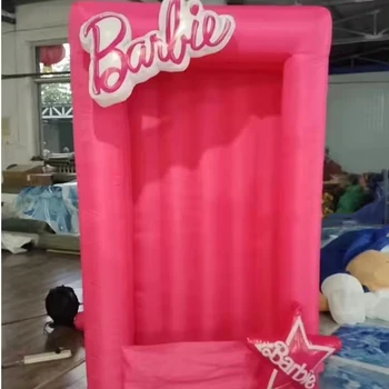 Customized Portable Inflatable Photo Booth With Led Light Inflatable Photobooth Barbie Photo Box Booth For Party Event