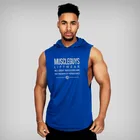 Vest Euro Size Men Boy's Vest Sleeveless Hoodie Hooded Sweatshirt Printing Logo Sweatshirts Hoodies Gym Vest For Men
