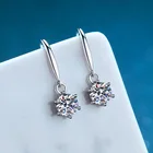 Earrings Diamond Hot Sale 925 Sterling Silver Earrings Shiny Moissan 6 Prong Diamond Earrings Jewelry