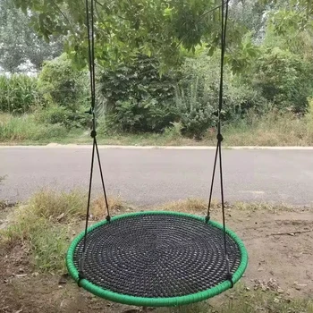 Tree Swing 900D Oxford Platform Swing For Kids Backyard Round Flying Swing With Hanging Ropes Straps
