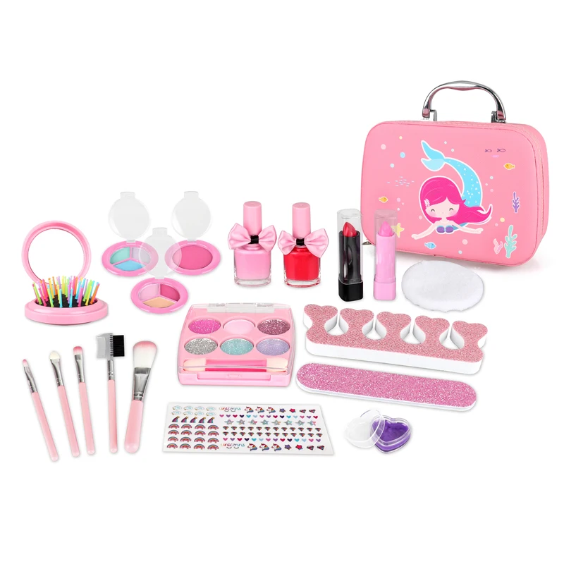Pretend play makeup nails box beauty play kids cosmetic set toys for girls
