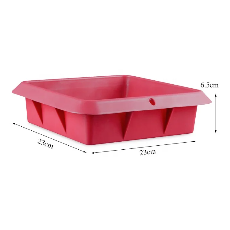 wholesale square silicone cake mold non stick anti slip 10 inch large size bread loaf baking dish pan silicone airfryer basket