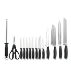 Set 15 PCS Household High Quality Kitchen Cooking Stainless Steel Kitchen Knife Set With Wooden Block