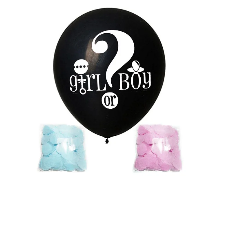 Gender reveal party decoration boy or girl 36inch black Baby Shower latex free balloon