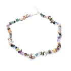 Strand Necklace Natural Crushed Beaded Strand Multicolored Energy Chakra Stone Necklace