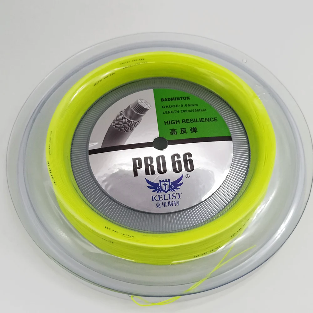 White color  durable PRO66 0.66MM 200M REEL Quality Badminton String 