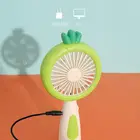 Fan New Mini Pineapple Handheld 2-gear Fan With Colored Lights