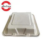 Food Fiber Eco-friendly Feature Microwave Hamburger Sugarcane Bagasse Food Containers Sugarcane Fiber Tableware