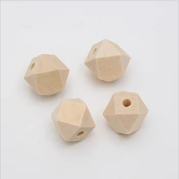 Hexagon wood Beads Wholesale high quality wood Teething Beads Bulk