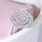 White Gold Diamond Diamondgold FFT Cheap Buy 18K White Gold Diamond 3-layer Square Luxury Rings Jewelry Women