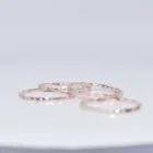 Silver Set Of 5 Pieces Rose Gold Stacking 925 Silver Sterling Hammered Texture Think Rings Set For Girl
