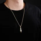 Pendant Jewelry Gold Plated Electric Push Razor Pendant Zircon Inlaid Necklace Hip Hop Jewelry