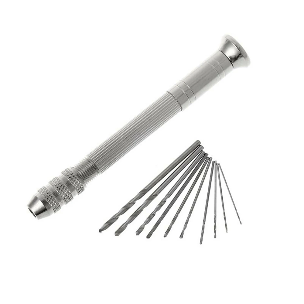 Micro Mini Hand Drill, Portable Hand Drill Tool Set with 10 Twist Drill  Bits 0.8-3.0mm Precision Pin Vise Woodworking Hand Drill for Model Jewelry