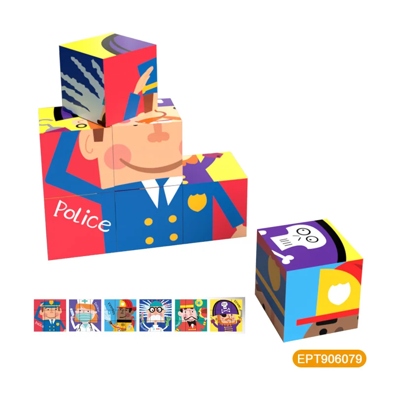 EPT Hot Selling 6 in 1 cubic nine-square box animation cartoon puzzle toys for children