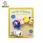 Toy For Kids Hot Selling Manufacturer Price 5pcs Farm Animal Family Finger Puppets Bath Educational Toy For Kids