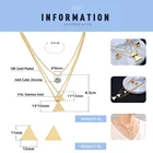 Jewelry Sets 3 Layers Stainless Steel Cubic Zircon Gold Triangle Smooth Pendant Jewelry Sets Women Party