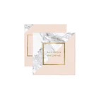 Cheap Card Business Card Design Cheap Custom Modern Geometric Marble/Pink And Faux Gold Square Business Card