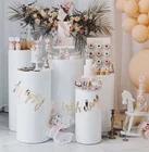 Flower White Flower Decorations Plinth White Acrylic Wedding Display Round Plinth Stands