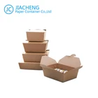 Food Container Paper Take Out Box Custom Disposable Brown Food Packaging Container Kraft Paper Take Out Lunch Boxes