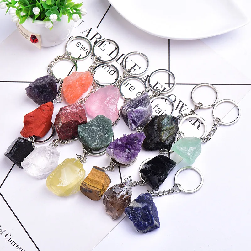 Natural Gemstone Charm Key Holder 