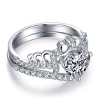 Jewelry Ring Rings High Quality Solid Gold Jewelry Colorless Moissanite 18K Gold Wedding Ring Set