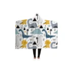 Cape Dinosaur Species Hooded Blanket Wearable Cape Warm Throw Micromink With Digital Print Hooded Blanket For Adult