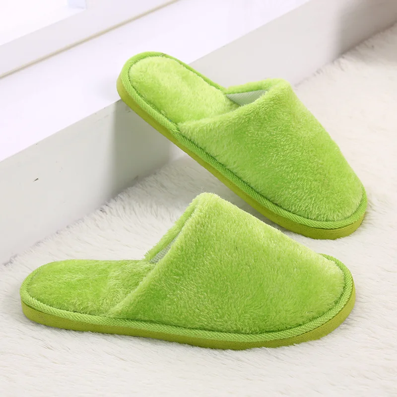 Women Anti-slip Plush Fleece Slippers Winter Warm Indoor Home Soft Shoes 